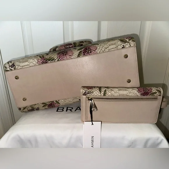 🌹 🐍 NWT Brahmin Priscilla Ivory Labyrinth Satchel and Wallet Set 🐍🌹 - Picture 9 of 9